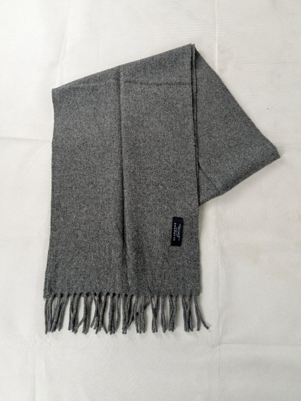 Luxury Burberry Gray 100% Lambswool Solid Scarf Unisex